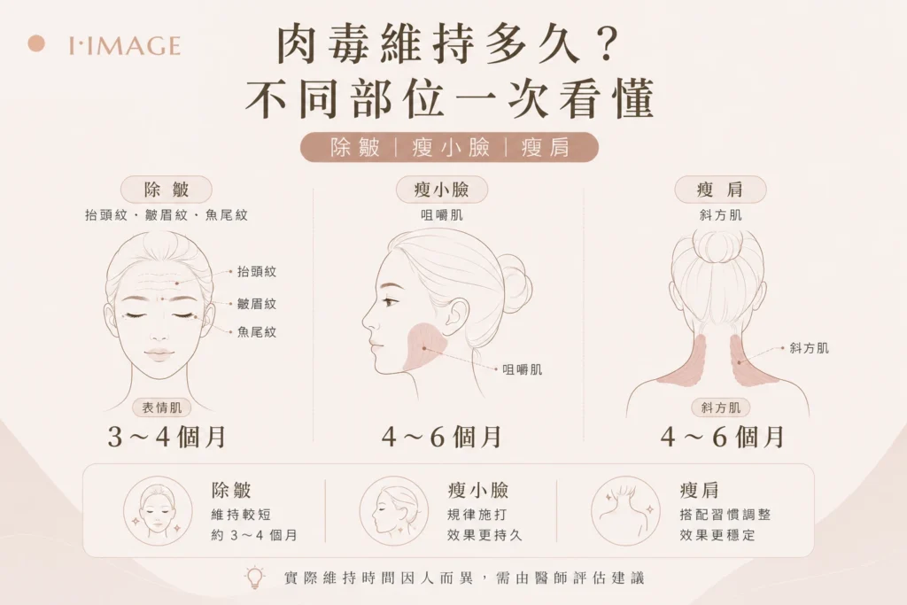 肉毒除皺瘦小臉瘦肩維持時間比較