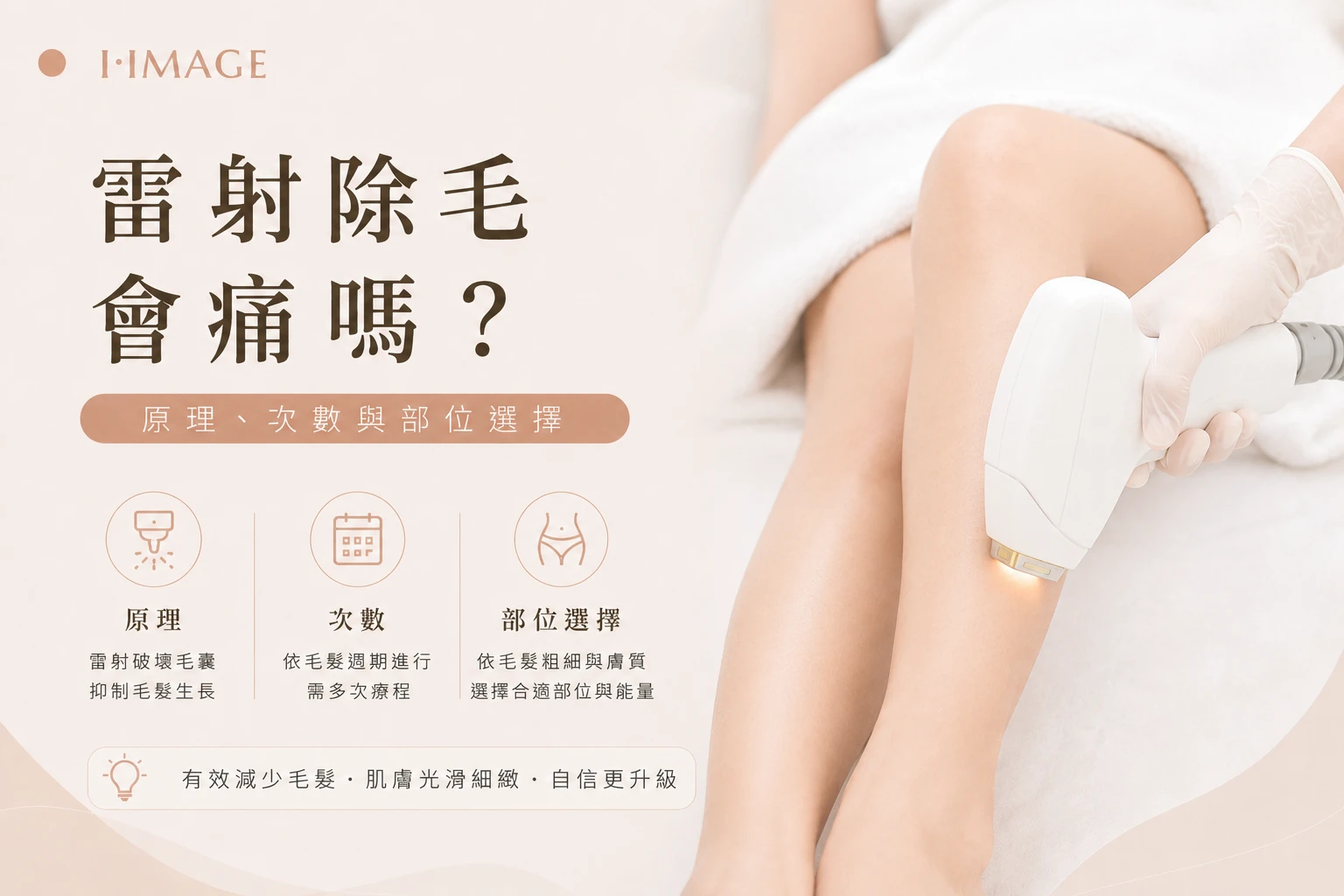 雷射除毛會痛嗎原理次數部位-台中依美琦