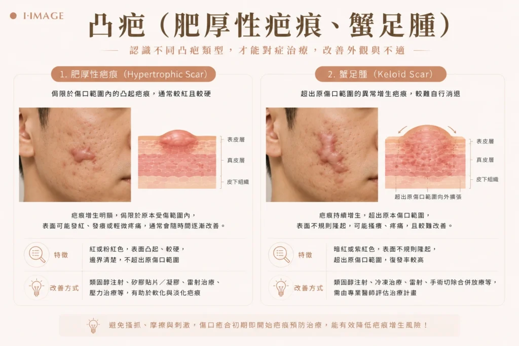 凸疤(肥厚性疤痕、蟹足腫)